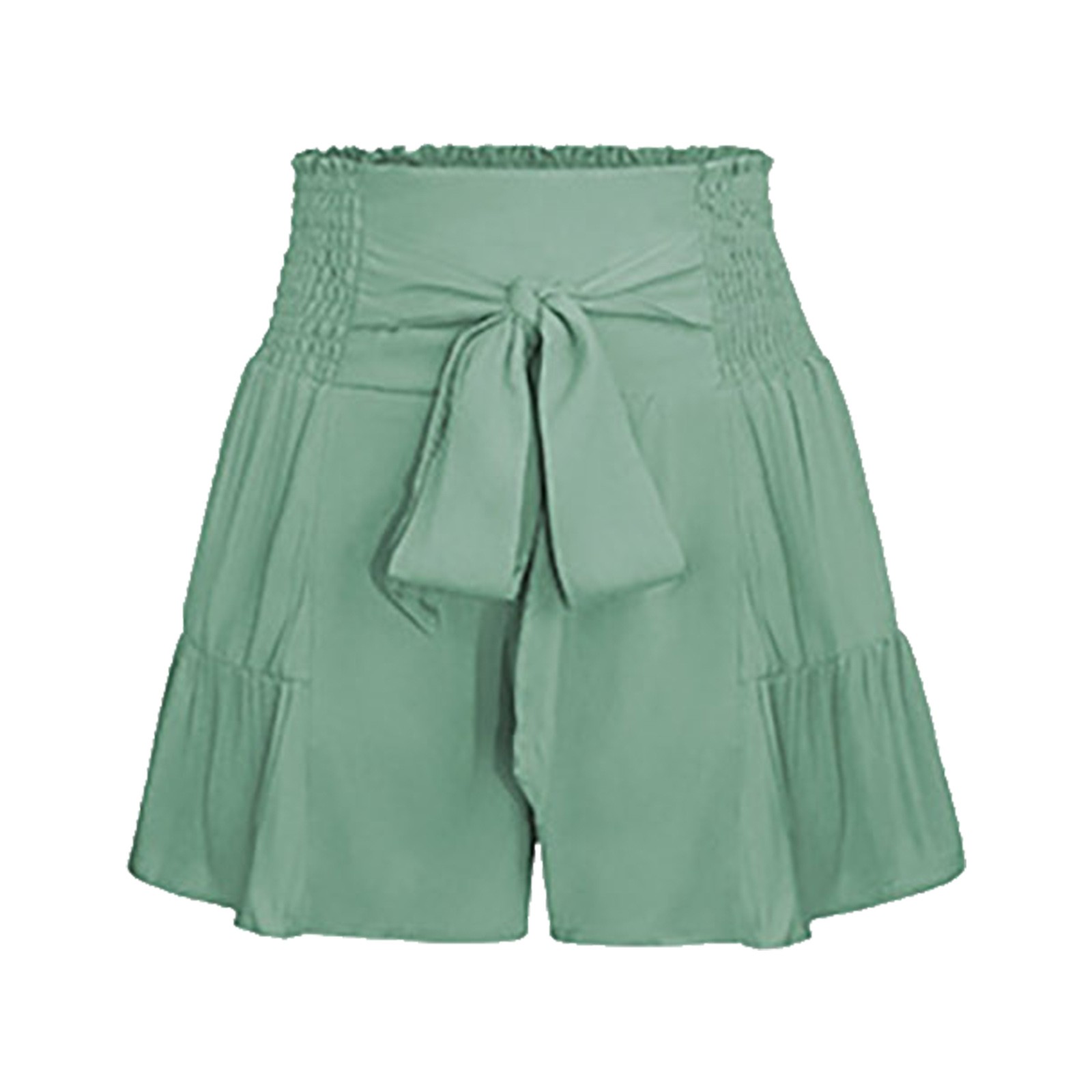 thumbnail image 1 of Pantalones cortos holgados de mujer, estilo culotte informal: fibra de viscosa, diseño plisado fruncido, cómodos para llevar a diario durante el fin de semana., 1 of 2